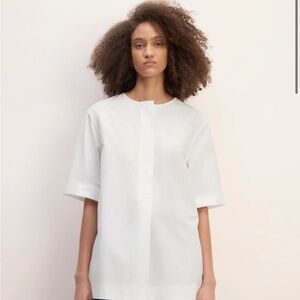 NWT Everlane Womens XXS Supima Cotton White Tunic Minimal Modern Chic Classic